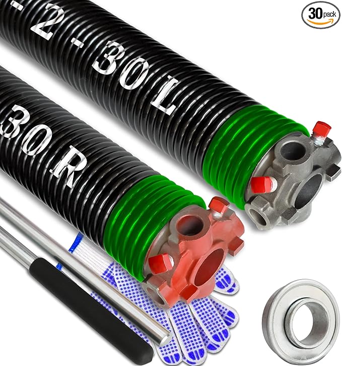 Garage Door Torsion Spring Set, Pair of 2" Electrophoresis Coated Garage Door by YINKCO