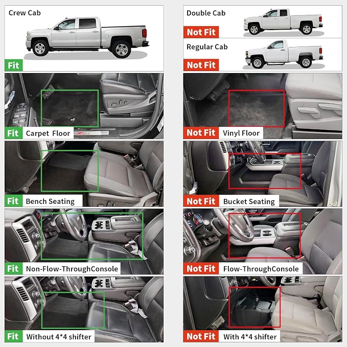 LASFIT Floor Mats 2014-2018 for Chevy Silverado/GMC Sierra 1500, 2015-2019 - Image 2