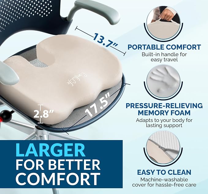 ComfiLife Premium Gel & Memory Foam Seat Cushion – Doctor Recommended Office - Image 4