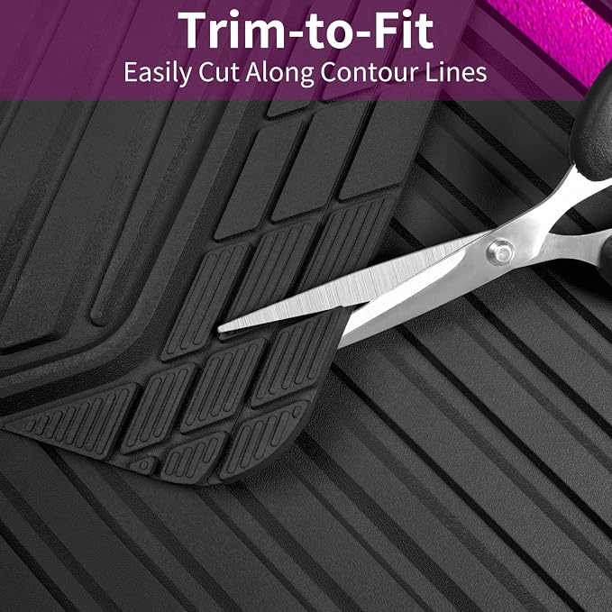 CAR PASS Heavy Duty Rubber Car Mats Metallic, Aluminum Film All Weather Floor - Image 7