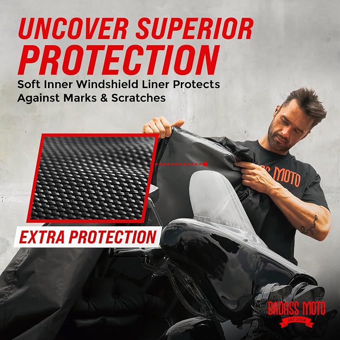 Badass Moto - Extra Large Motorcycle Cover Waterproof Outdoor, Heavy Duty - Image 3
