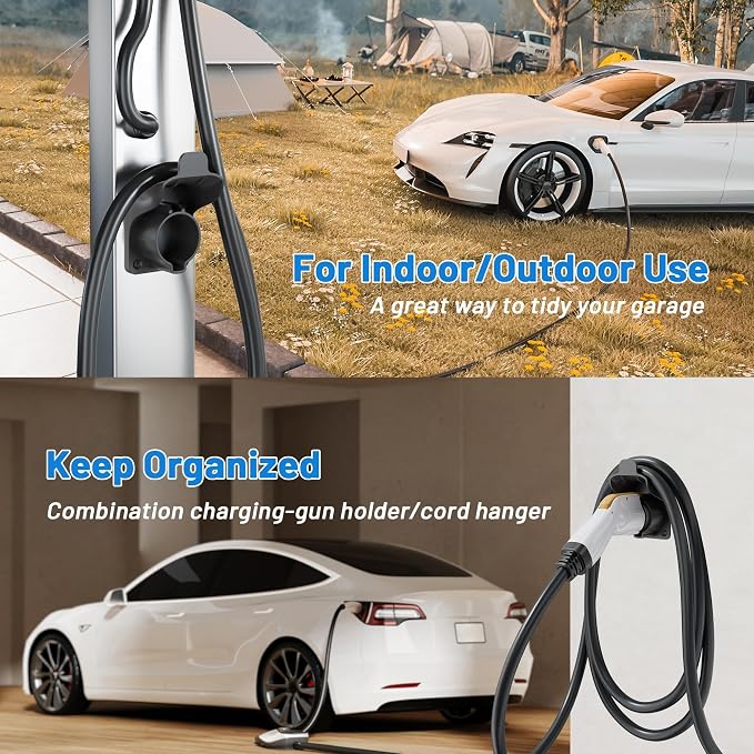 MECMO EV Charger Holder SAE J1772 Wall Mount Charging Cable Hanger Organizer - Image 8