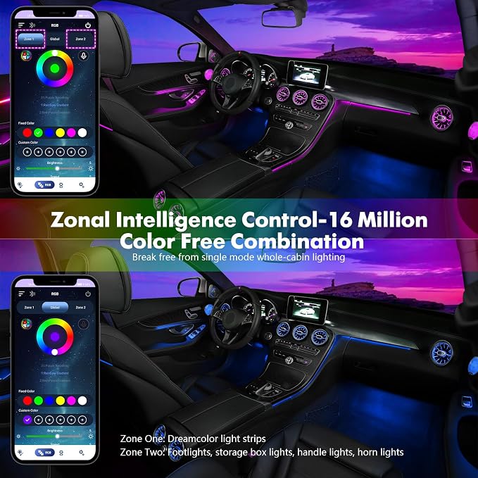 New Version Dreamcolor Acrylic Car Interior Lights 18 in 1 RGB Car Ambient - Image 2