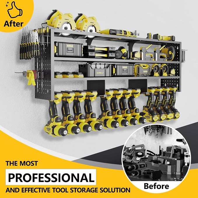 Large Power Tool Organizer Wall Mount, 4 Layer 49" W Heavy Duty Metal Tool - Image 4