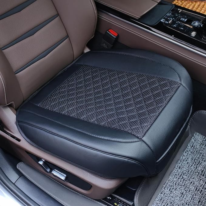 Car Seat Covers, 2 Pack Leather Bottom Car Seat Cover Universal Front Seats Only by Suninbox