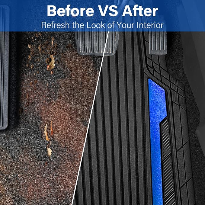 CAR PASS Heavy Duty Rubber Car Mats Metallic, Aluminum Film All Weather Floor - Image 6