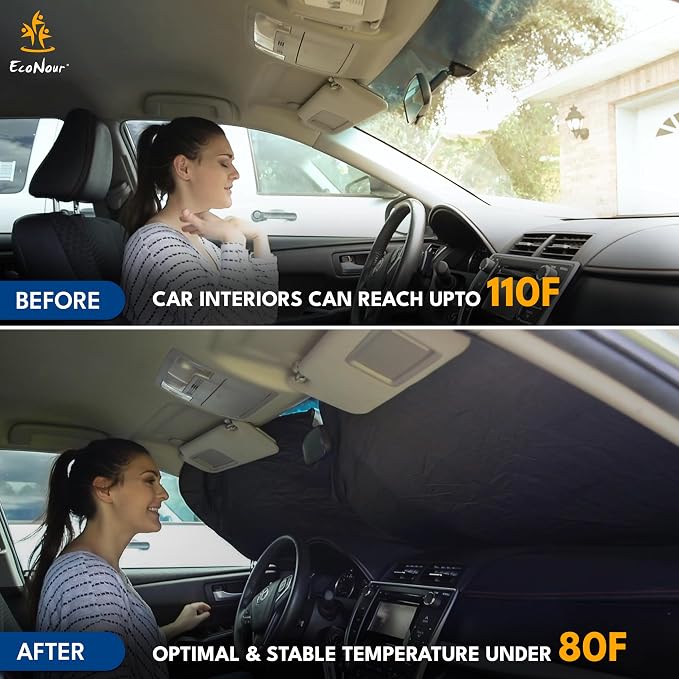 EcoNour Truck Windshield Sun Shade & Sun Block | Sun Shade - Image 3