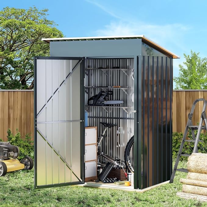 Breezz 5x3FT Vertical Outdoor Steel Storage Shed - Image 5