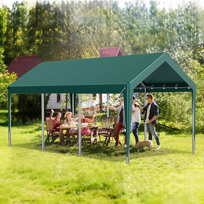 12x20FT Heavy Duty Carport Potable Car Canopy Garage Party Tent Boat Shelter - Image 7