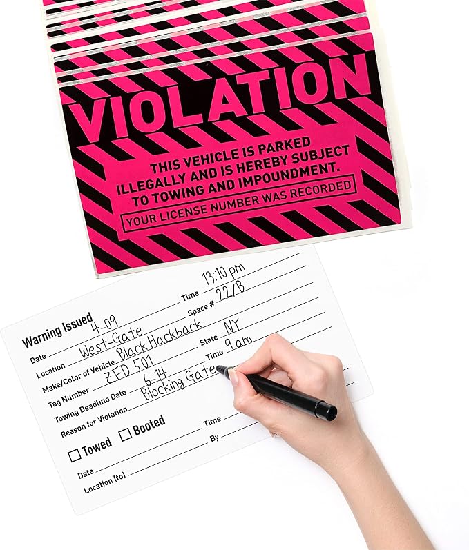 easykart labels 50 Parking Violation Stickers, 5 x 8 inch “Violation - Image 4
