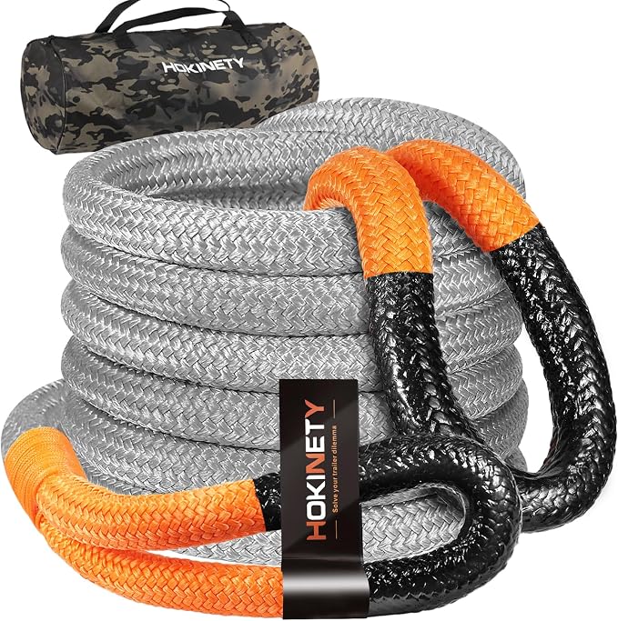 Kinetic Recovery Tow Rope 1-1/8" x30ft Offroad Snatch Strap 48000lbs Heavy Duty by HOKINETY