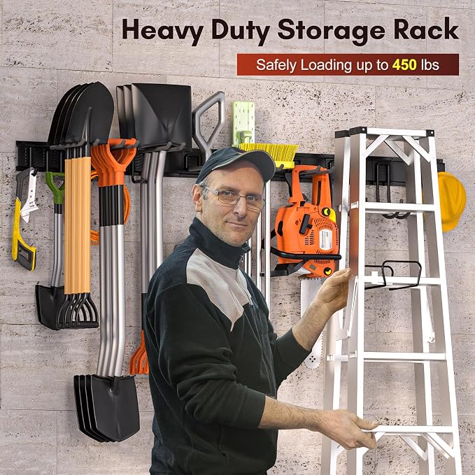 Garage Tool Organizer Wall Mount, Garden Tools Rack Holder, 64 Inch Storage - Image 4
