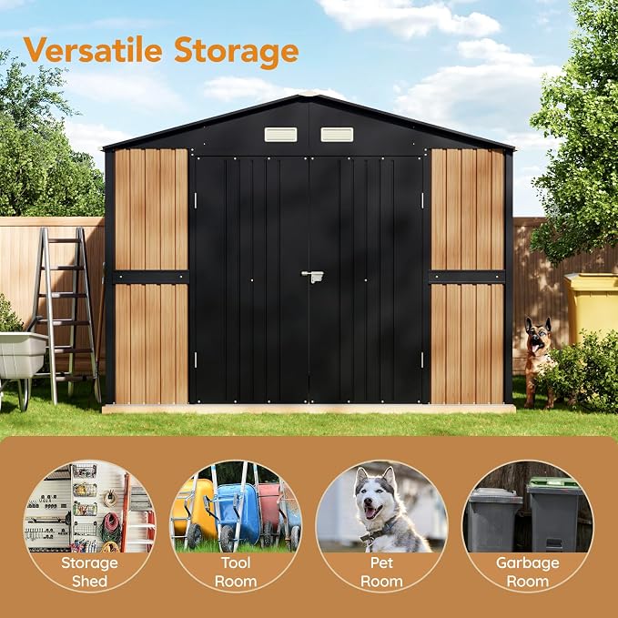 10X12 FT Outdoor Steel Storage Shed - Image 3