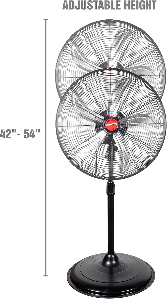 OEMTOOLS OEM24871 20" Oscillating Pedestal Fan, Adjustable Height - Image 3
