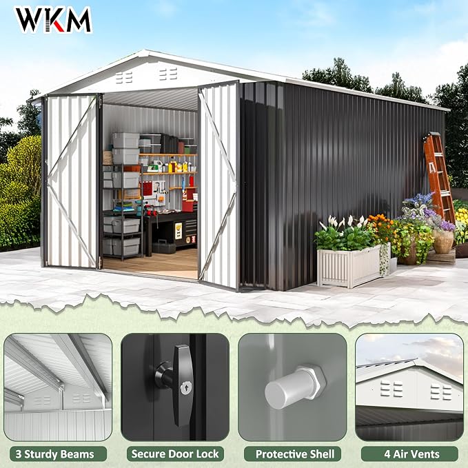 WKM 10x14 Outdoor Storage Shed, Garden Shed - Image 5