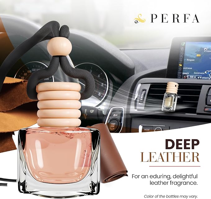 Deep Leather Car Air Freshener for Men | Pack of 2 Long Lasting Automotive Air - Image 2