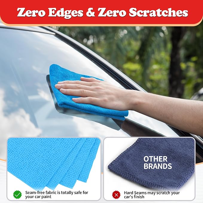 FIXSMITH Shop Towels, Microfiber Cleaning Cloth Bulk, 200 Pack Microfiber Towels - Image 4