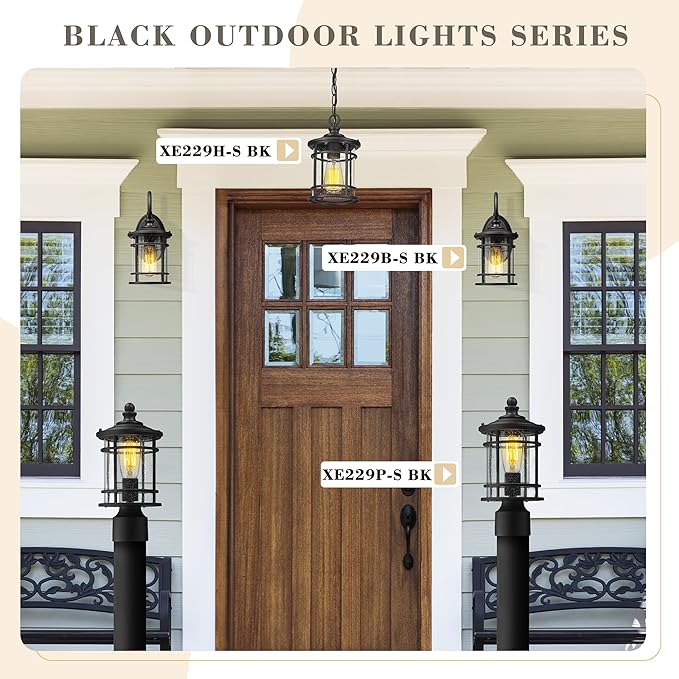 Emliviar Modern Porch Lights 2 Pack - Image 2