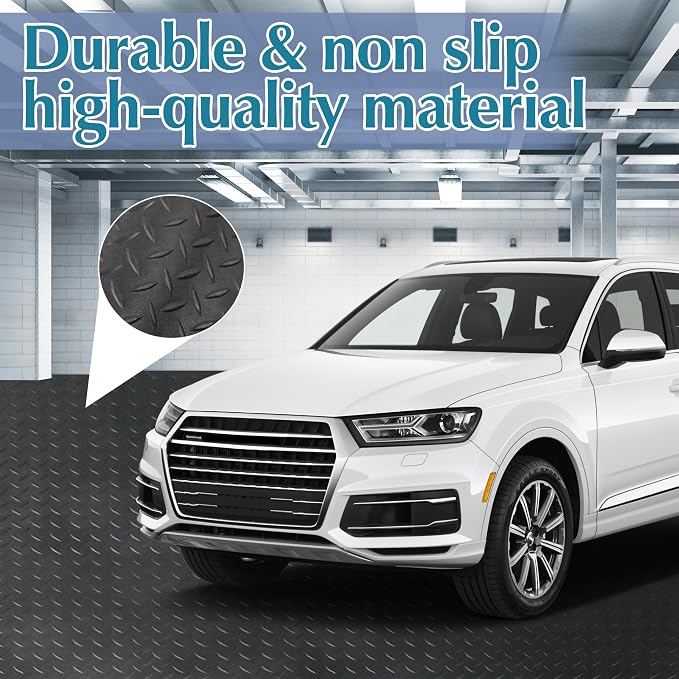 7.5 x 17 FT Garage Floor Mat, 2.5 mm Thickness Diamond PVC Garage Flooring Roll - Image 2