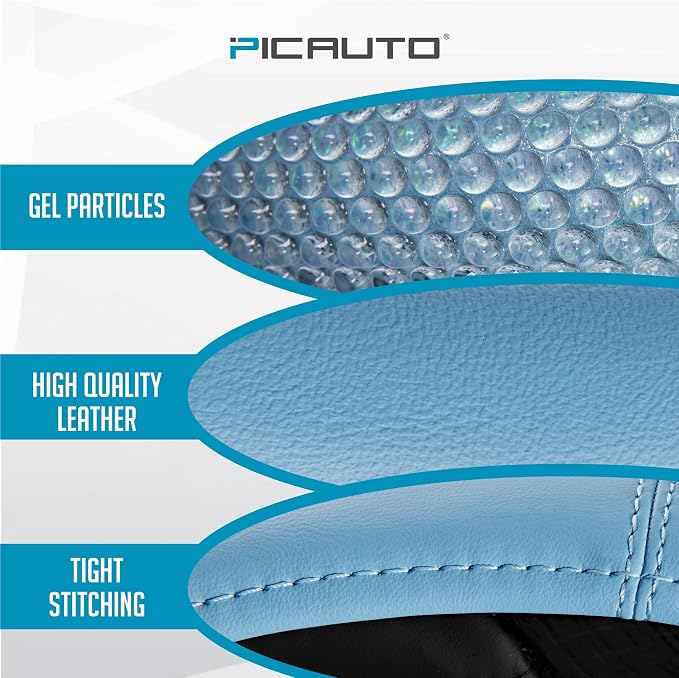 PIC AUTO Gel Particles Steering Wheel Cover, Universal Fit 14.5"-15.5" - Image 3