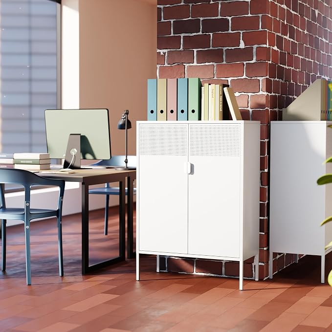 2 Mesh Door Metal Storage Cabinet - Image 4