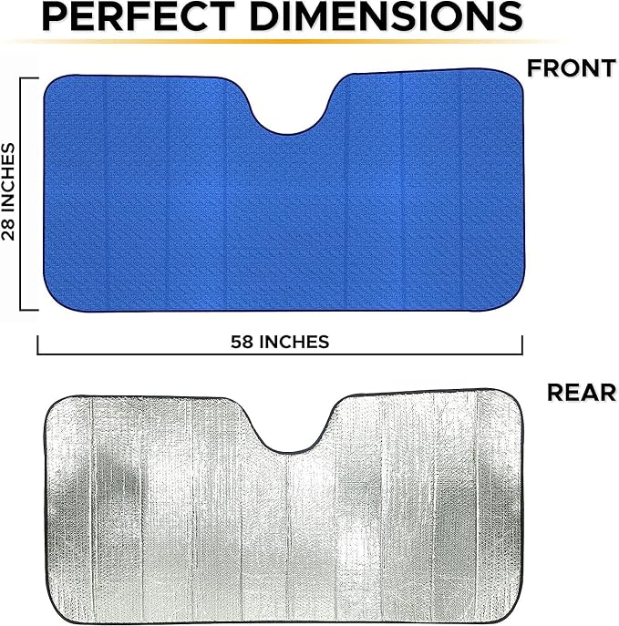 EcoNour Accordion Car Windshield Sun Shade | Reflective Car Window Shades - Image 3