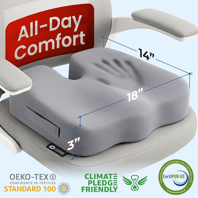 5 STARS UNITED Seat Cushion for Tailbone Pain Relief – Memory Foam Lifting - Image 5