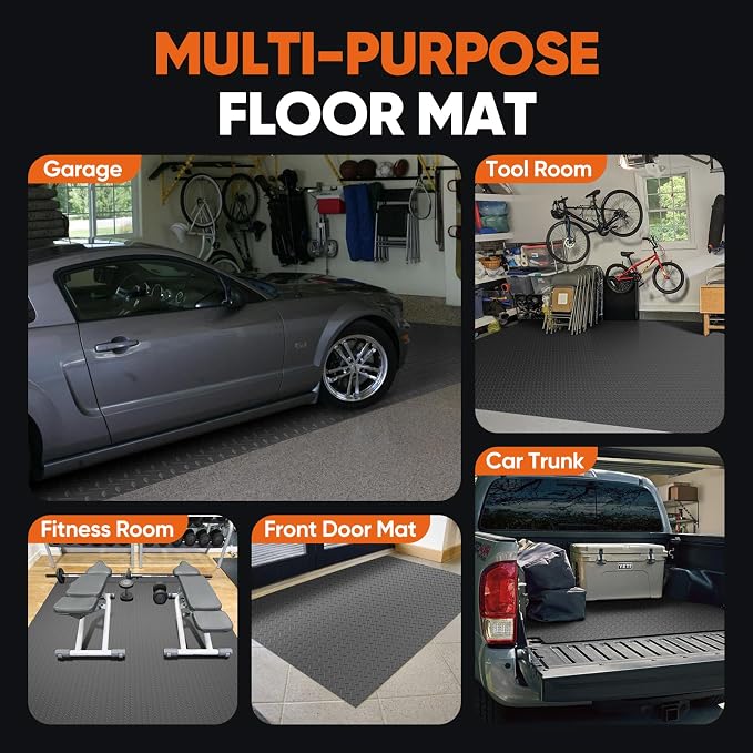 FAHKNS 7.5 X 17 FT Garage Floor Mat, Diamond Plate PVC Flooring Roll Thickened - Image 7