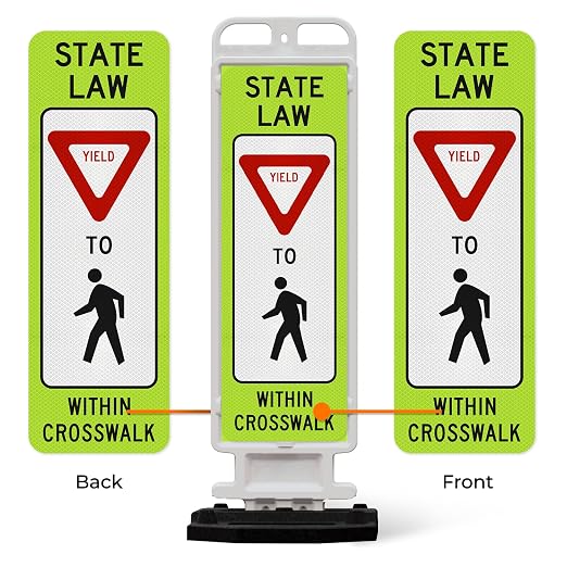 State Law Yield For Pedestrian Within Crosswalk R1-6a MUTCD Sign, Double Sided - Image 5