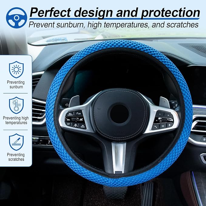 alpmosn Elastic Stretch Steering Wheel Cover, Universal Interior Accessories - Image 5