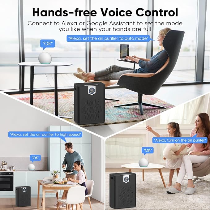 Smart Air Purifiers for Home Large Room, H14 Air Purifier - Image 3