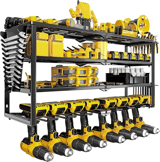 Heavy Duty Power Tool Organizer Wall Mount, Cordless Drill Hanger Storage Rack by JSYONII
