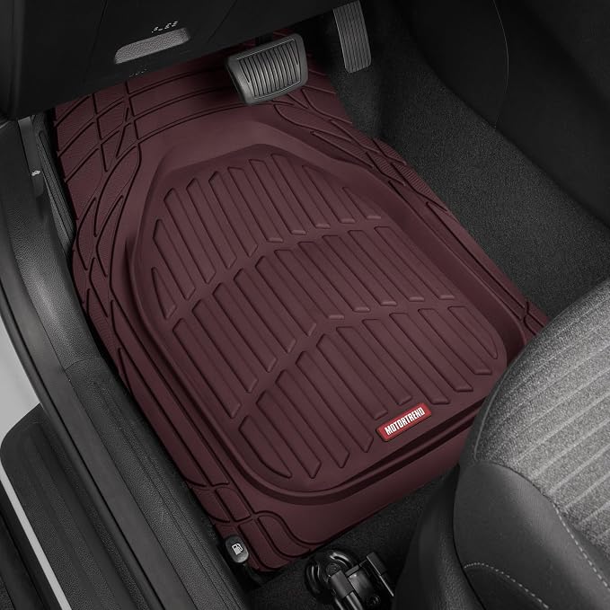 BDK Red All Weather Heavy Duty Car Floor Mats Interior Liners - Image 3