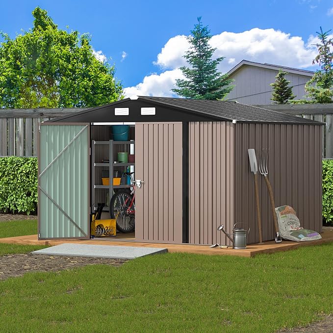 UDPATIO Outdoor Storage Shed 10x10 FT, Outside Sheds & Outdoor Storage Metal - Image 9