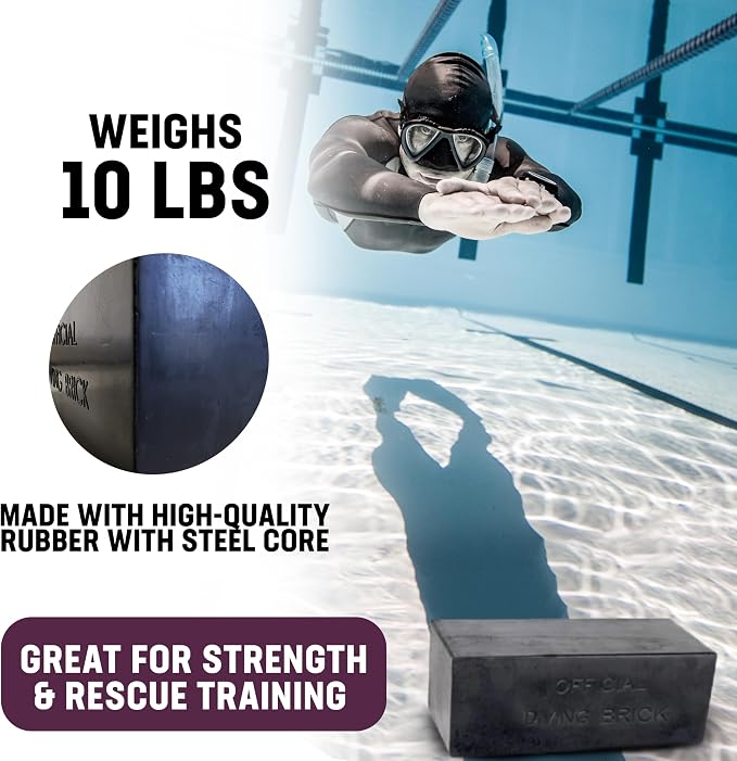 Kemp USA 10 lbs Rubber Diving Brick - Image 3