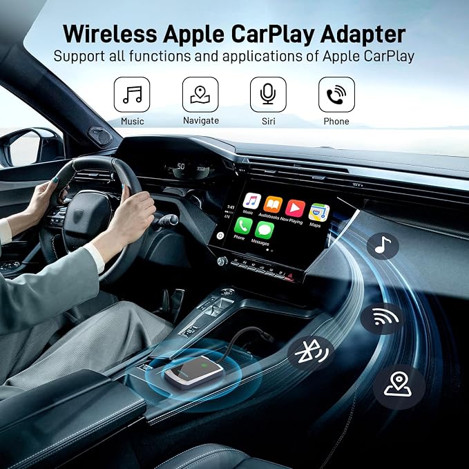 Wireless CarPlay Adapter for iPhone, Upgraded 5.8GHz Carplay Wireless Adapter - Image 2