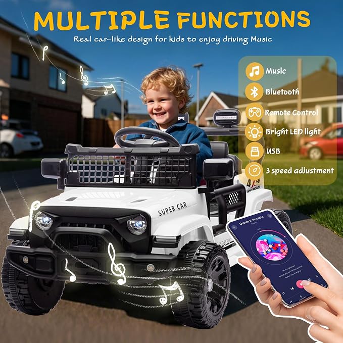 24V Ride on Toys with Parents Control, Ride on TruckCar with Four-Wheel - Image 2