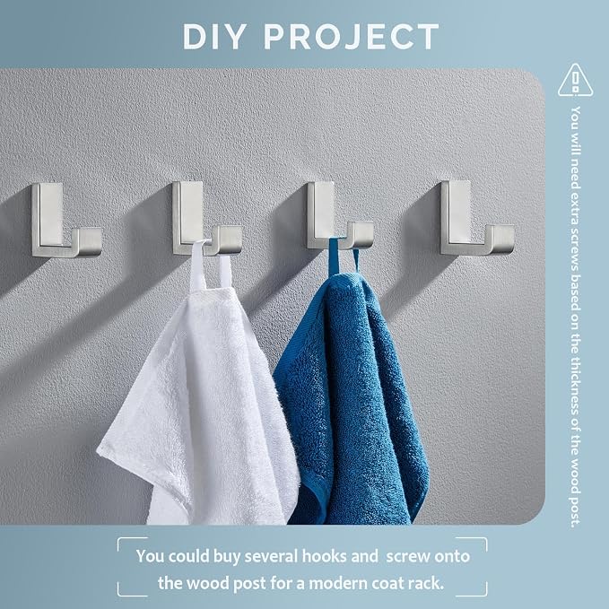 Angle Simple Bathroom Towel Hooks, SUS 304 Stainless Steel Compact Robe Coat - Image 6