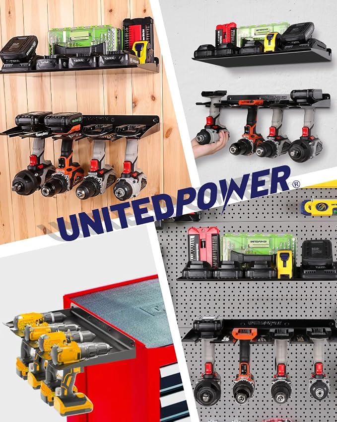 UNITEDPOWER Electric Drill Storage Rack, Holds 4 Drills, Wall Mounted Power - Image 6