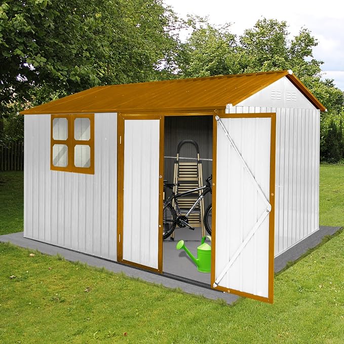 8x10 FT Outdoor Storage Shed, Metal Garden Shed - Image 6