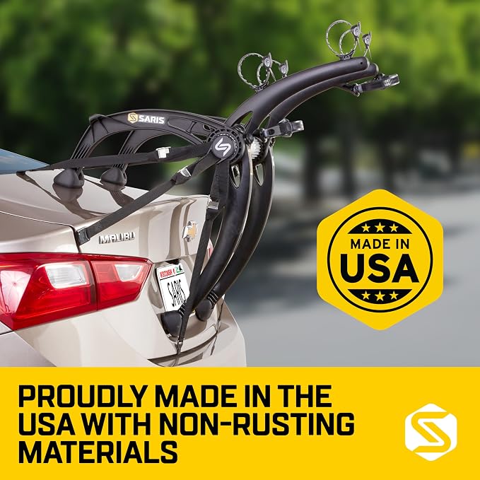Saris Bones EX 2-Bike Trunk Rack Bicycle Carrier, Anti-Sway Straps, Made in USA - Image 6