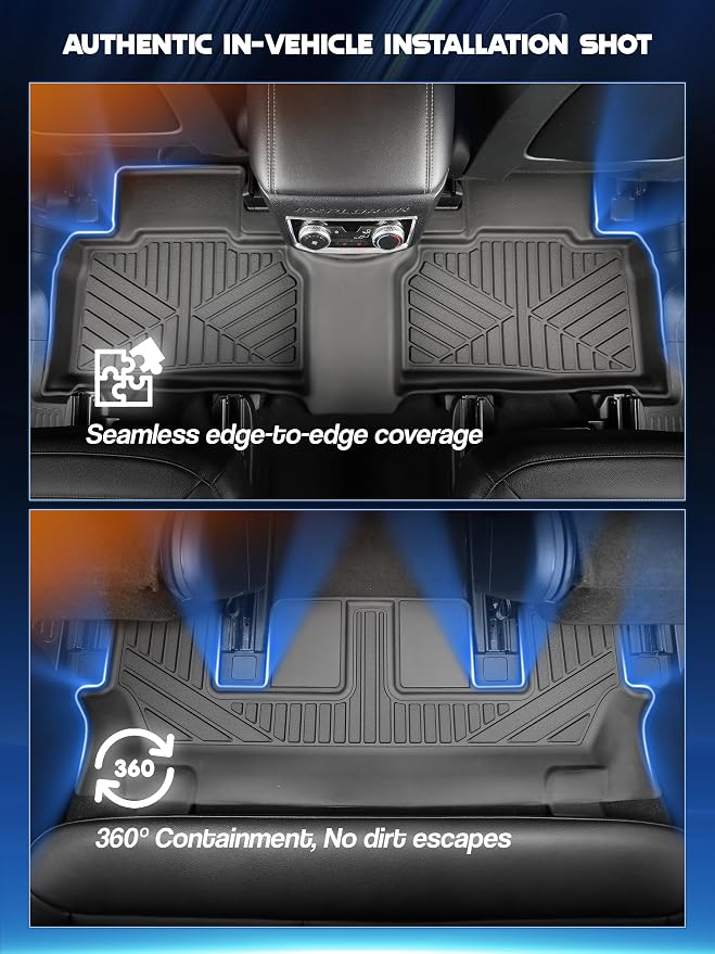 Car Floor Mats for Ford Explorer 2020-2024 2025 Accessories, TPE All Weather - Image 6