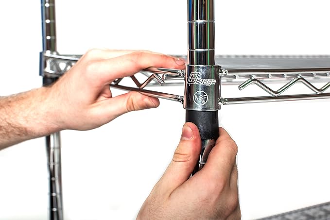 Omega 24" Deep x 36" Wide x 63" High 3 Tier Chrome Starter Shelving Unit - Image 5