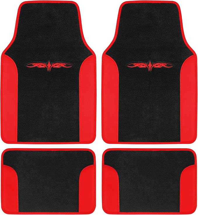 carXS Fresh Two-Tone Carpet Floor Mats, Tribal Tattoo Design by BDK