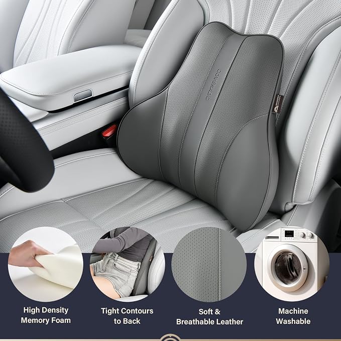 Coverado Lumbar Support Pillow for Car, Ergonomic Memory Foam Back Pillow for - Image 2