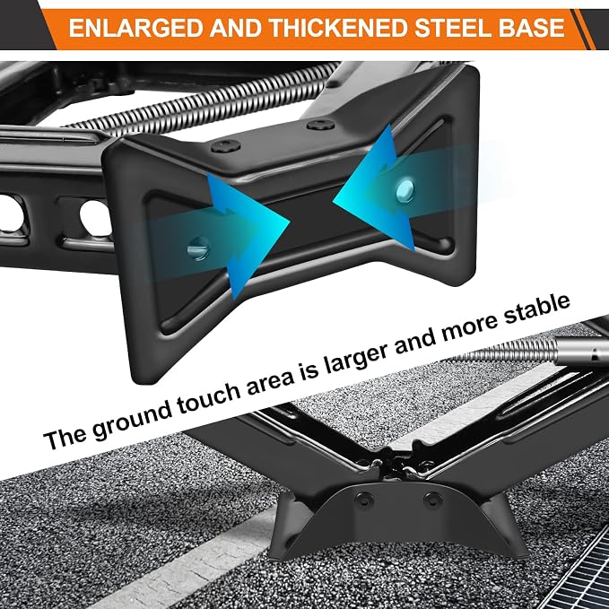 Car Jack Kit - Scissor Car Jack Max 2 Ton Capacity Portable Emergency Tire - Image 6
