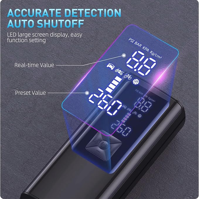 Portable Cordless Tire Inflator Air Compressor Pump - Image 3