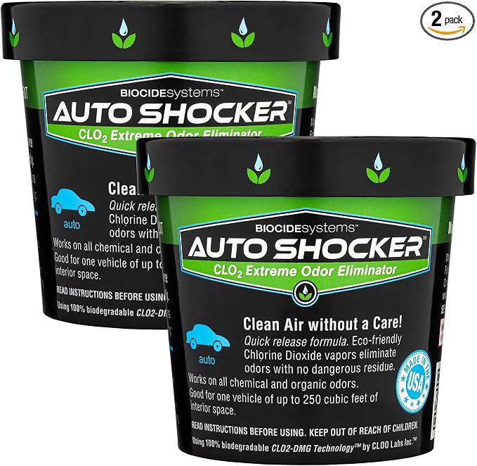 Auto Shocker Strong Car Odor Eliminator, Eco-Friendly ClO2 Odor Remover by BiocideSystems