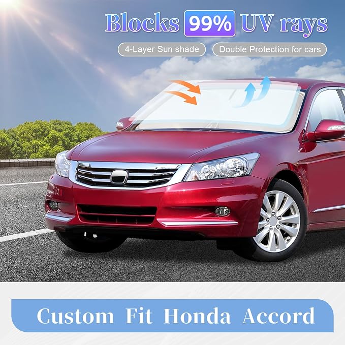 for Honda Accord 9th Gen 2013-2017 Sun Shade Sunshade Windshield Cover - Image 2