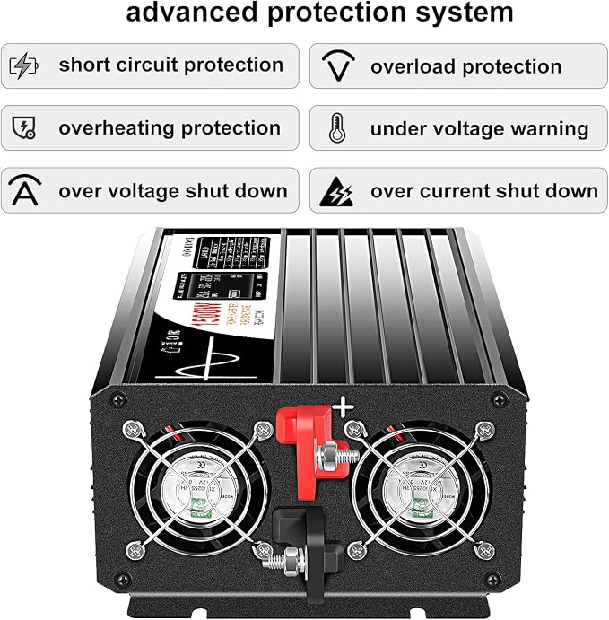 Xijia 1500W Pure Sine Wave Inverter DC 36v to 120v Inverter 60HZ Solar Converter - Image 6